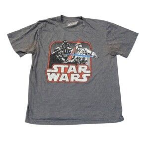 Star Wars Old Navy Collectabilitees Mens M Gray T-Shirt Retro Space Opera